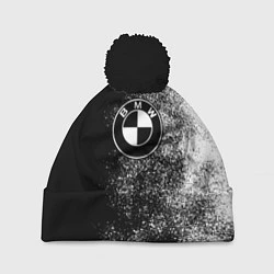 Шапка с помпоном BMW ЧБ Логотип, цвет: 3D-черный