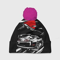 Шапка с помпоном TOYOTA SUPRA Под Луной, цвет: 3D-малиновый