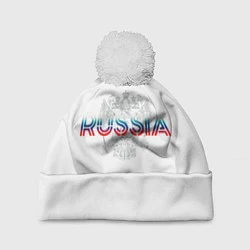 Шапка с помпоном Russia Sport Team, цвет: 3D-белый
