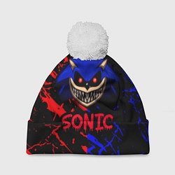 Шапка с помпоном SONIC EXE DARK SONIC, цвет: 3D-белый
