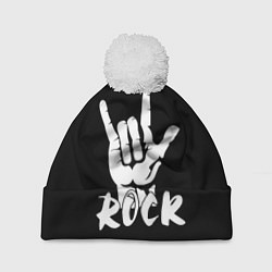Шапка с помпоном РОК - ROCK, цвет: 3D-белый