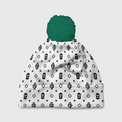 Шапка с помпоном Узор White Dope Ski Mask Camo Dope Street Market, цвет: 3D-зеленый