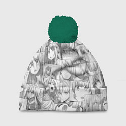 Шапка с помпоном Волчица и пряности pattern, цвет: 3D-зеленый