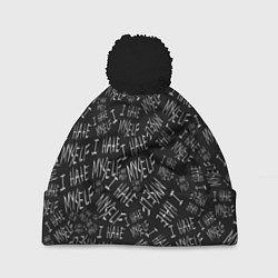 Шапка c помпоном I Hate Myself Dead Inside
