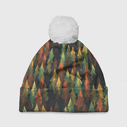Шапка с помпоном Spruce forest, цвет: 3D-белый