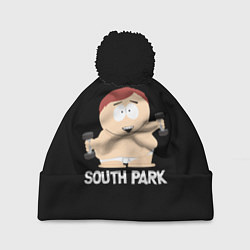 Шапка с помпоном Южный парк - Эрик с гантелями, цвет: 3D-черный