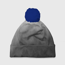 Шапка c помпоном Темный лес - туман