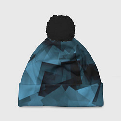 Шапка с помпоном Абстрактная геометрическая композиция Abstract geo, цвет: 3D-черный