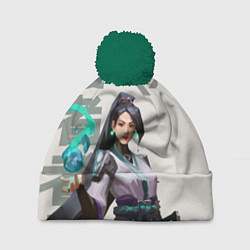 Шапка с помпоном SAGE VALORANT, цвет: 3D-зеленый