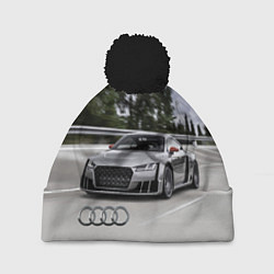 Шапка с помпоном Ауди на скоростном шоссе Audi on the expressway, цвет: 3D-черный