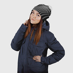 Шапка с помпоном Минималистический авангардный паттерн, цвет: 3D-белый — фото 2