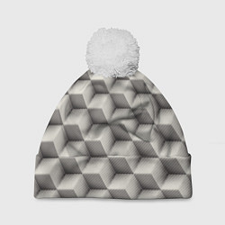 Шапка c помпоном 3D Куб Оптическая иллюзия 3D Cube