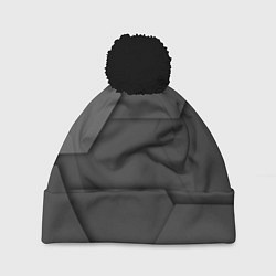 Шапка с помпоном Черные геометрические фигуры в трехмерном простран, цвет: 3D-черный