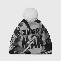 Шапка с помпоном Chainsaw man comix, цвет: 3D-белый