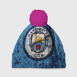 Шапка с помпоном Манчестер Сити Лого, цвет: 3D-малиновый