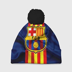 Шапка с помпоном Фк Барселона Лого, цвет: 3D-черный