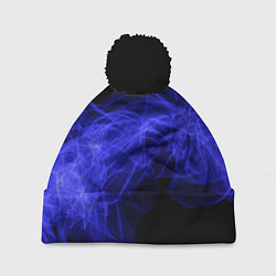 Шапка c помпоном Синяя звуковая волна