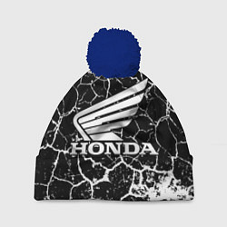 Шапка с помпоном Honda logo арт, цвет: 3D-тёмно-синий