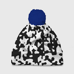 Шапка с помпоном Камуфляж Cowskin средний, цвет: 3D-тёмно-синий