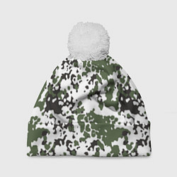 Шапка с помпоном Камуфляж M-84 Snow, цвет: 3D-белый