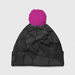 Шапка c помпоном Черные стальные плиты