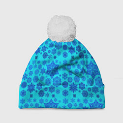 Шапка с помпоном New Year snowflakes, цвет: 3D-белый