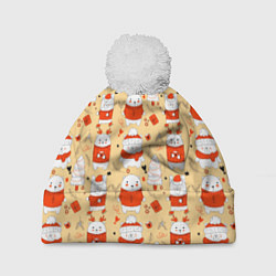 Шапка c помпоном New year bears