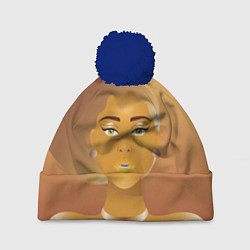 Шапка с помпоном Golden girl, цвет: 3D-тёмно-синий