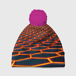 Шапка c помпоном Honeycomb yellow cyber
