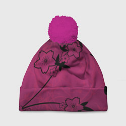 Шапка с помпоном Pink Flower, цвет: 3D-малиновый