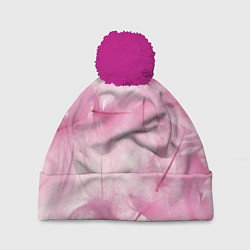 Шапка с помпоном Розовые перышки, цвет: 3D-малиновый