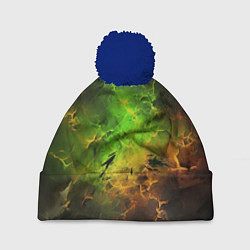 Шапка с помпоном Зеленый туман, цвет: 3D-тёмно-синий