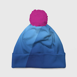 Шапка с помпоном Небесные цвета, цвет: 3D-малиновый