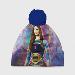 Шапка с помпоном Современная девушка по имени Джоконда, цвет: 3D-тёмно-синий