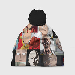 Шапка с помпоном Saitama - many faces, цвет: 3D-черный