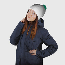 Шапка с помпоном Black and white gradient, цвет: 3D-зеленый — фото 2