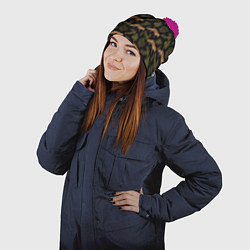 Шапка с помпоном Лиса и хвоя, цвет: 3D-малиновый — фото 2