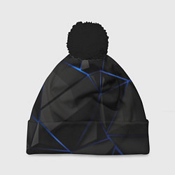 Шапка с помпоном Black blue style, цвет: 3D-черный