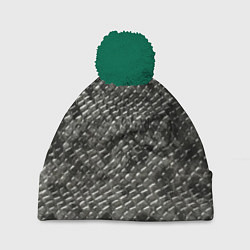 Шапка c помпоном Кожа змеи - текстура