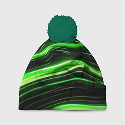 Шапка с помпоном Зеленые объемные элементы, цвет: 3D-зеленый