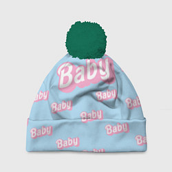 Шапка c помпоном Baby - Barbie style: blue pattern