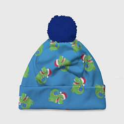 Шапка с помпоном Новогодний дракончик, цвет: 3D-тёмно-синий