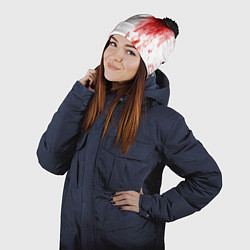 Шапка с помпоном Брызги крови, цвет: 3D-черный — фото 2