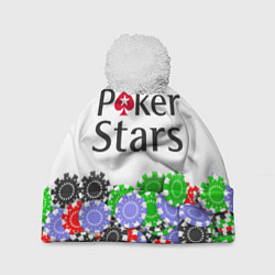 Шапка с помпоном Poker - игра для удачливых, цвет: 3D-белый