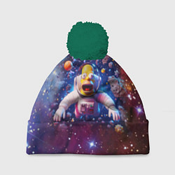 Шапка c помпоном Homer Simpson in space - ai art