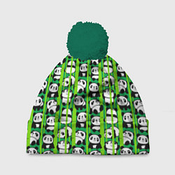 Шапка с помпоном Мишки панда мультяшные, цвет: 3D-зеленый