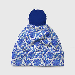 Шапка c помпоном Гжель классика