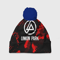 Шапка c помпоном Linkin park краски текстуры