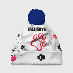 Шапка с помпоном Fall Guys kids game pattern, цвет: 3D-тёмно-синий