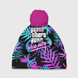 Шапка с помпоном GTA vice city steel, цвет: 3D-малиновый